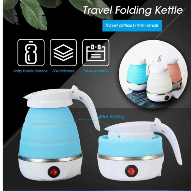 Bouilloire Électrique Pliable – Portable & Compacte | 600W – 600ml